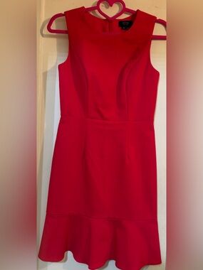 Barneys New York CO-OP Pink Sleeveless Sheath Dress with Flounced Hem
